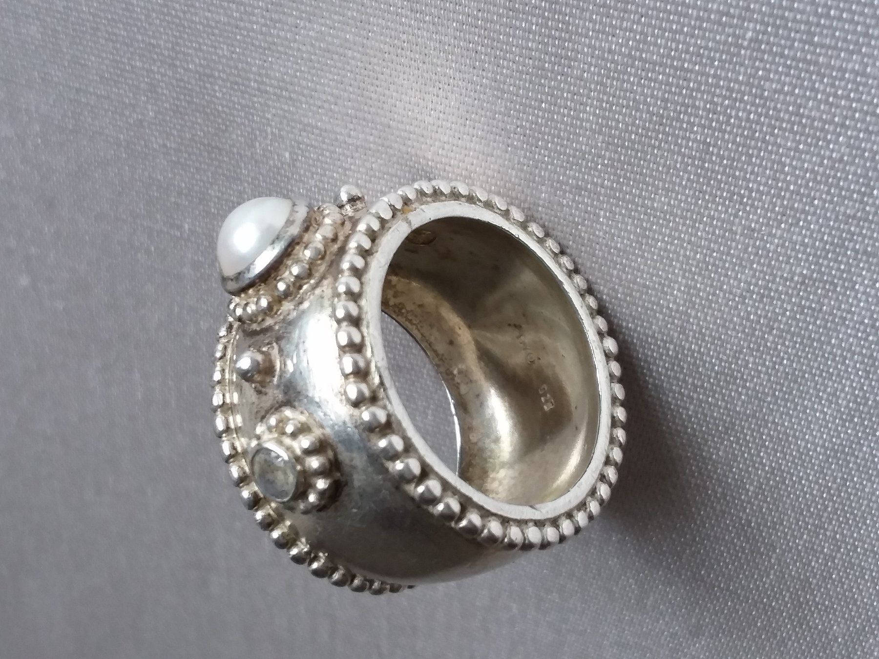 Anelli: Silberring 925 mit Perle & Mondsteinen Gr. 54 – Usato da Zürich venduto da Aleick 5