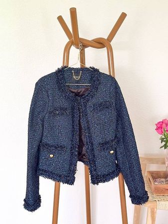 Guess Tweed Blazer black & blue, Gr. S/36 neu