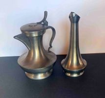 kleine Zinn Kanne und Vase Set