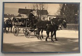 Biel-Bienne Rosius, Pferdekutsche, Trauerzug, Fotokarte~1920