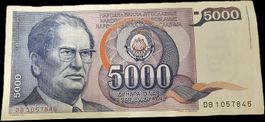 Jugoslawien 5000 Dinara 1985, Tito, Sammler Banknote