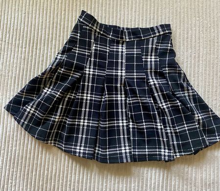 Shein Rock Jupe Kariert Faltenrock Plissee Schwarz XS