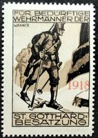 Soldatenmarke 1.WK, Gotthard Besatzung, Aufdr rot, Wi Fst 13