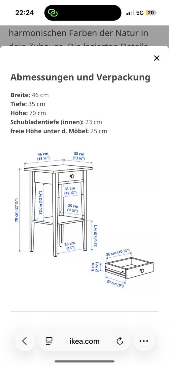 Cassettiere: Kommode Hembes, weiss, 46x35 cm – Usato da Egolzwil venduto da Patrizia.Baumann 7