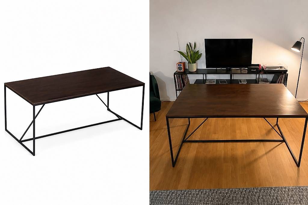 Tavoli: Moderner Esstisch Dunkles Holz & schwarzes Metall – Usato da Rapperswil SG venduto da Chrisalvaro