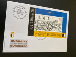 BUBRA 22 Block Tag der Briefmarke Burgdorf mit Sonderstempel