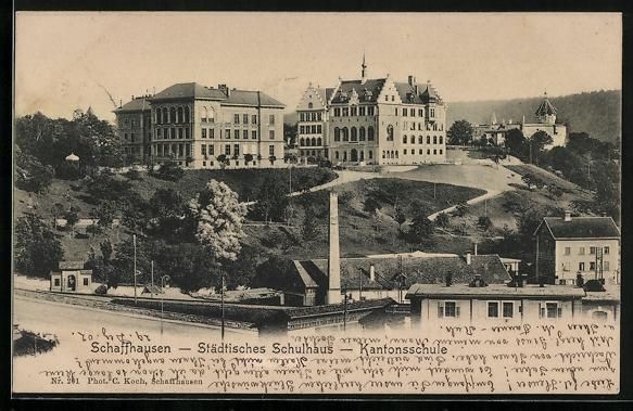Cartoline postali: Schaffhausen, Städtisches Schulhaus, Ka – Usato da Berlin venduto da bartko-reher