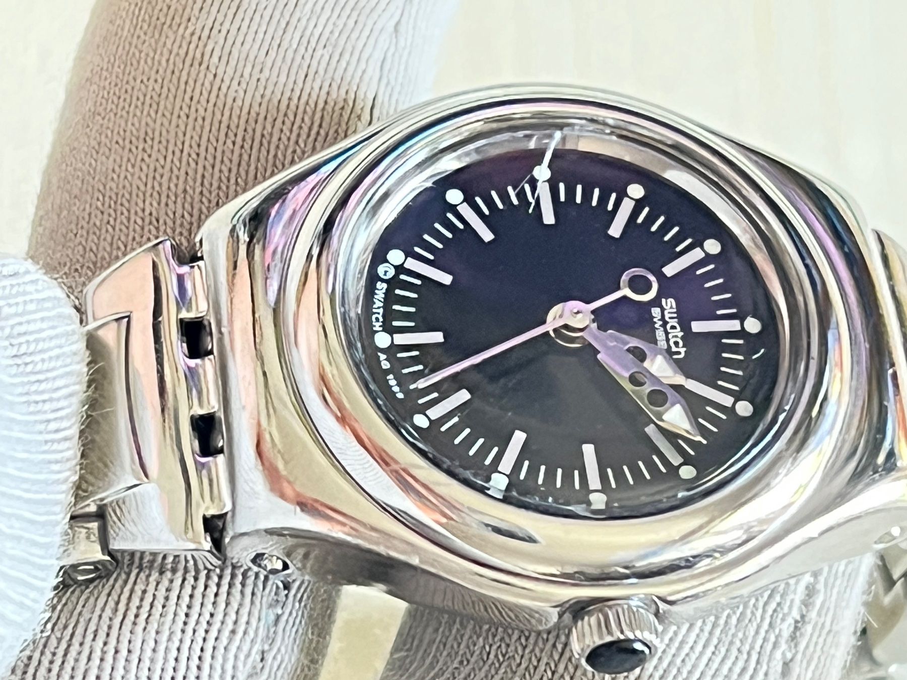 Swatch Orologi: Swatch Armbanduhr silberfarben Damen – Usato da Grenchen venduto da chththl 6