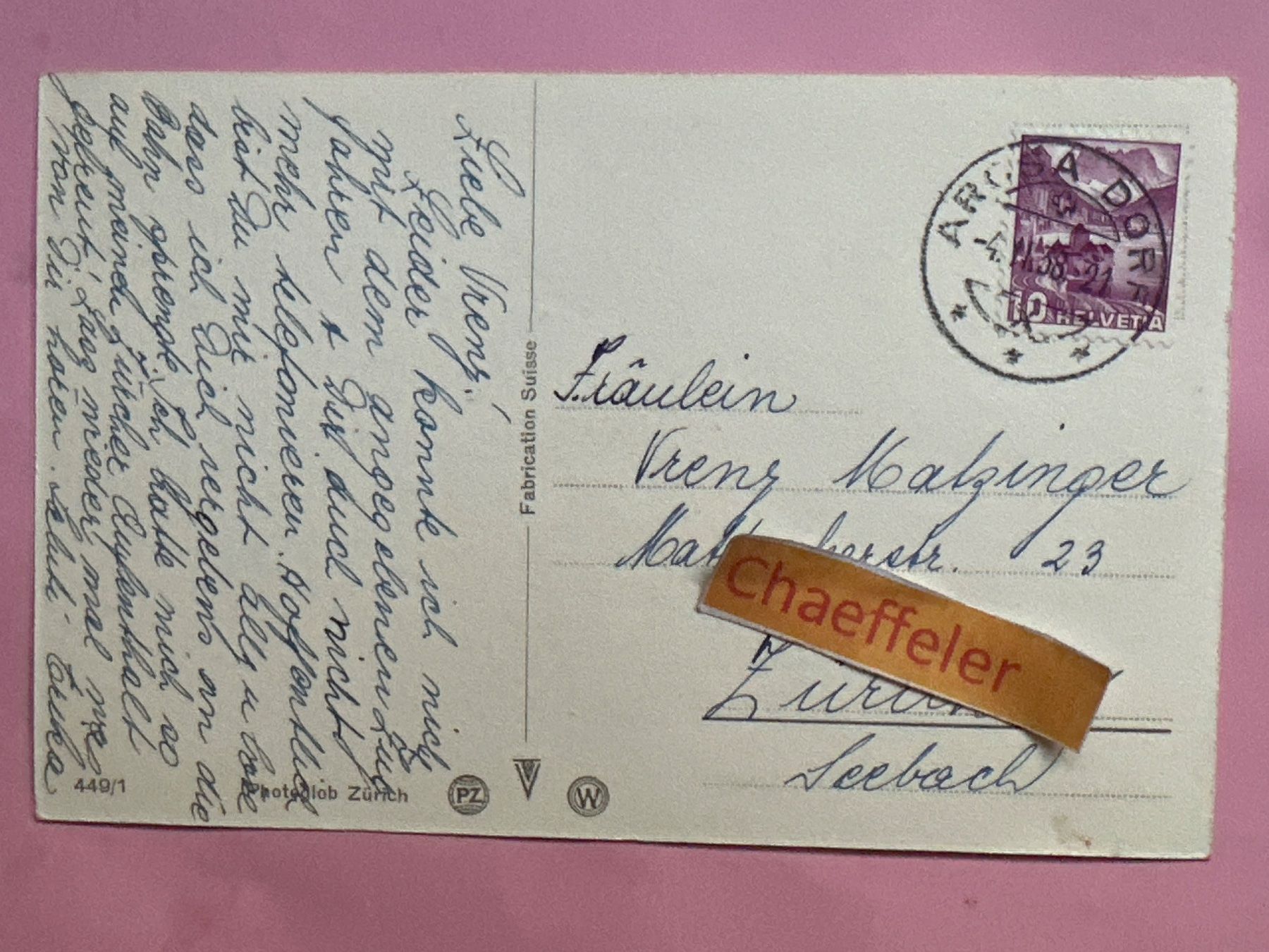 Ansichtskarten: 1938 Verschwiegene Zuschauer – Gebraucht aus Zürich von Chaeffeler 1