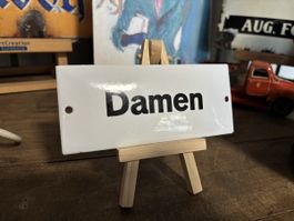Emailschild, „Damen“, 14x6cm, Schilder