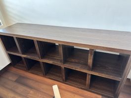 Regal mit 10 Fächern dunkelbraun Holz