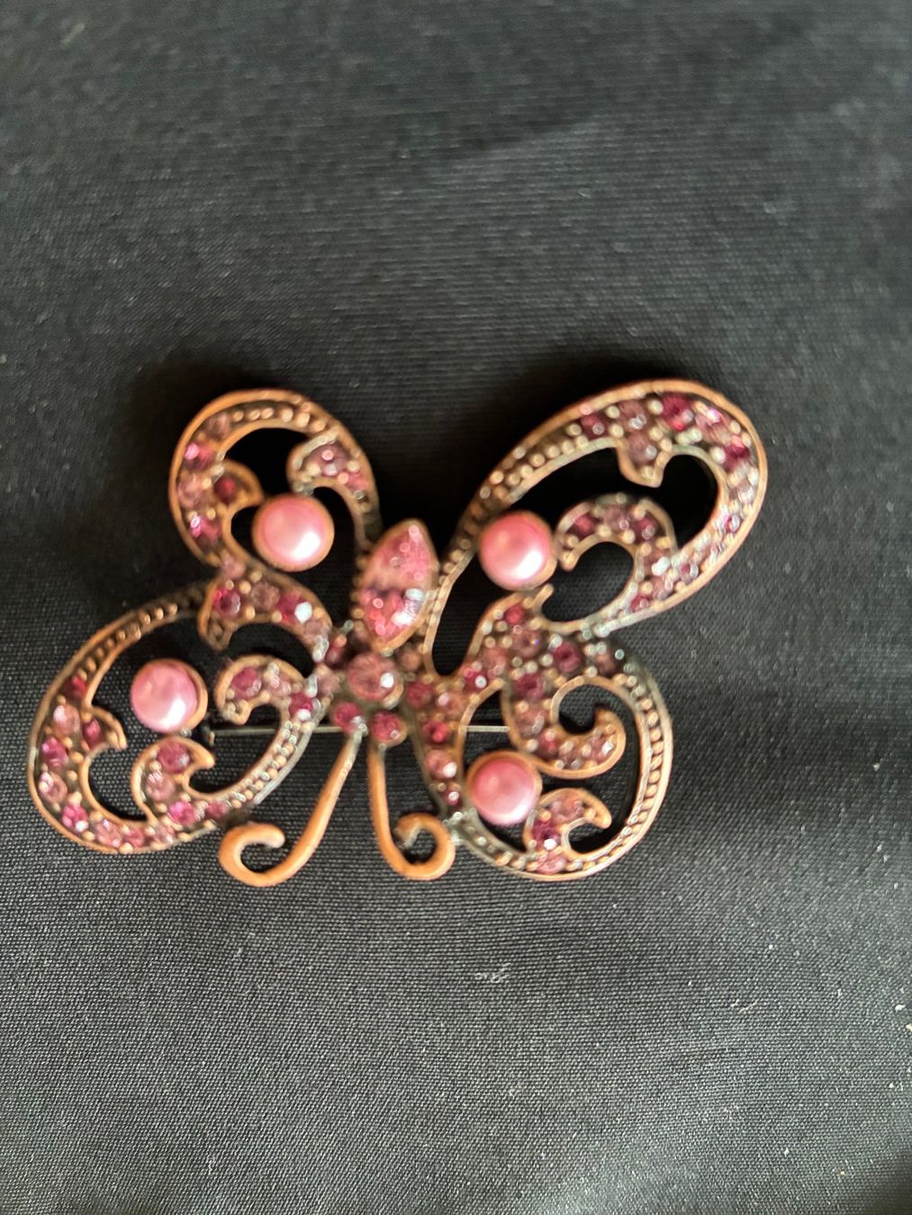 Spille & Fermagli: BROCHE PAPILLON CUIVRE ROSé-4X3 CM – Usato da Evilard venduto da nenette01