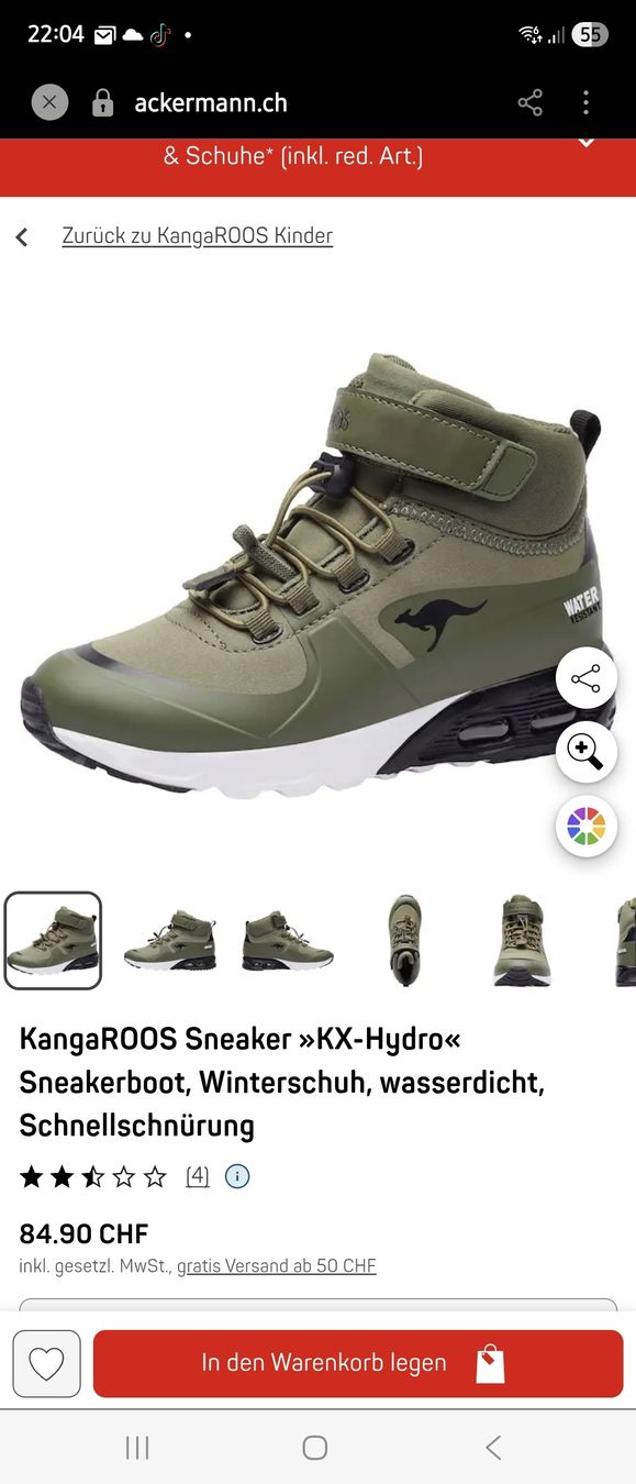 Scarpe per ragazzi: KangaROOS KX-Hydro Sneakerboot, Gr. 32, Top Winterschuh – Nuovo (secondo la descrizione) da Zürich venduto da qer_2t8q 3