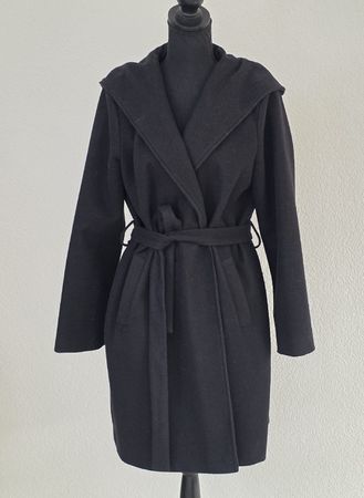 Damen Mantel OVS mit Kapuze und Gürtel schwarz Grösse M