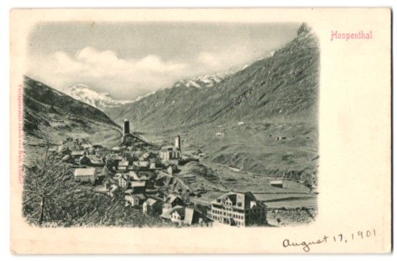 Cartoline postali: Relief-AK Hospenthal, Ortsansicht aus de – Usato da Berlin venduto da bartko-reher