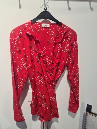 ARMEDANGELS Wickelbluse rot geblümt Groesse L guter Zustand