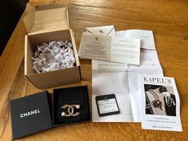 CC Chanel Brosche Perlen Sternen - Brooch with pearls stars