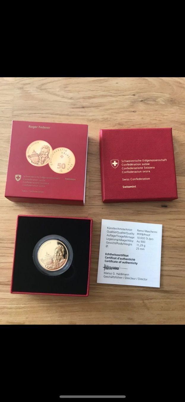 Tutti le monete: Lot de 3 pièces Roger Federer – Nuovo e nell'imballaggio originale da Martigny venduto da mim_lk7x