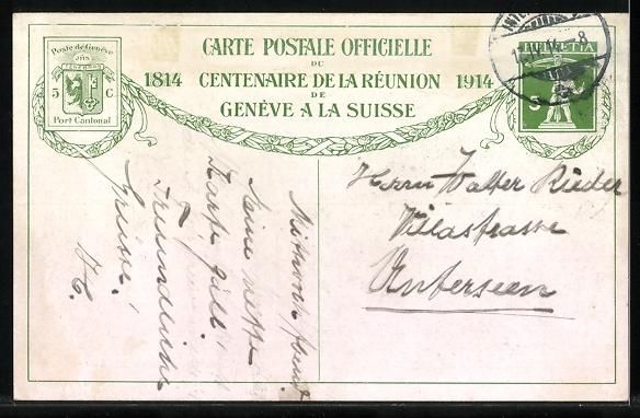 Cartoline postali: Genève, Les commandants des troupes sui – Usato da Berlin venduto da bartko-reher 1