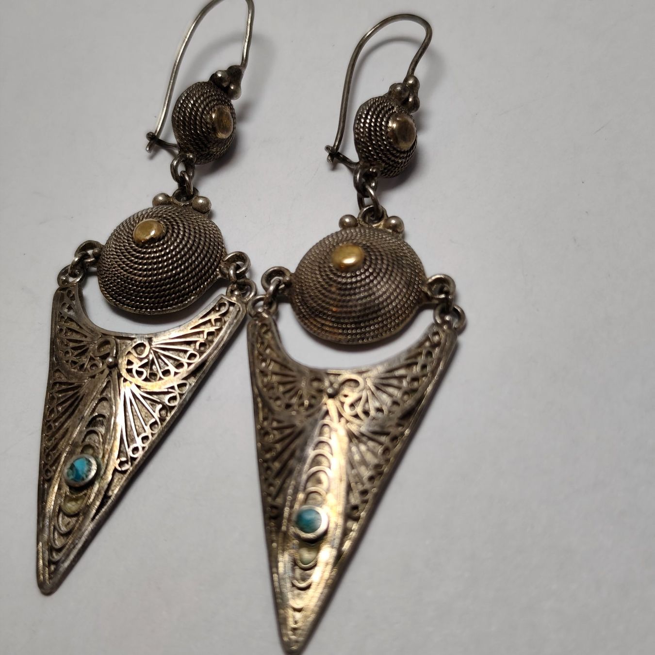 Orecchini pendenti & Orecchini a lobo: Vintage Ethno Silber-Ohrhänger Türkis,  A1 – Usato da Châtelaine venduto da Tropic.Watch2