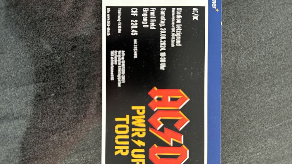 AC/DC Ticket Front Field D, 29.06.24, Zürich (Neu (gemäss Beschreibung ...