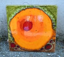 Vintage 60/70ies FAT LAVA Wandrelief 30.5 X 30.5cm tiefe 2cm