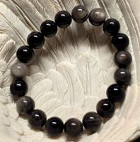 🖤 Silber-Obsidian Kugelarmband 🖤