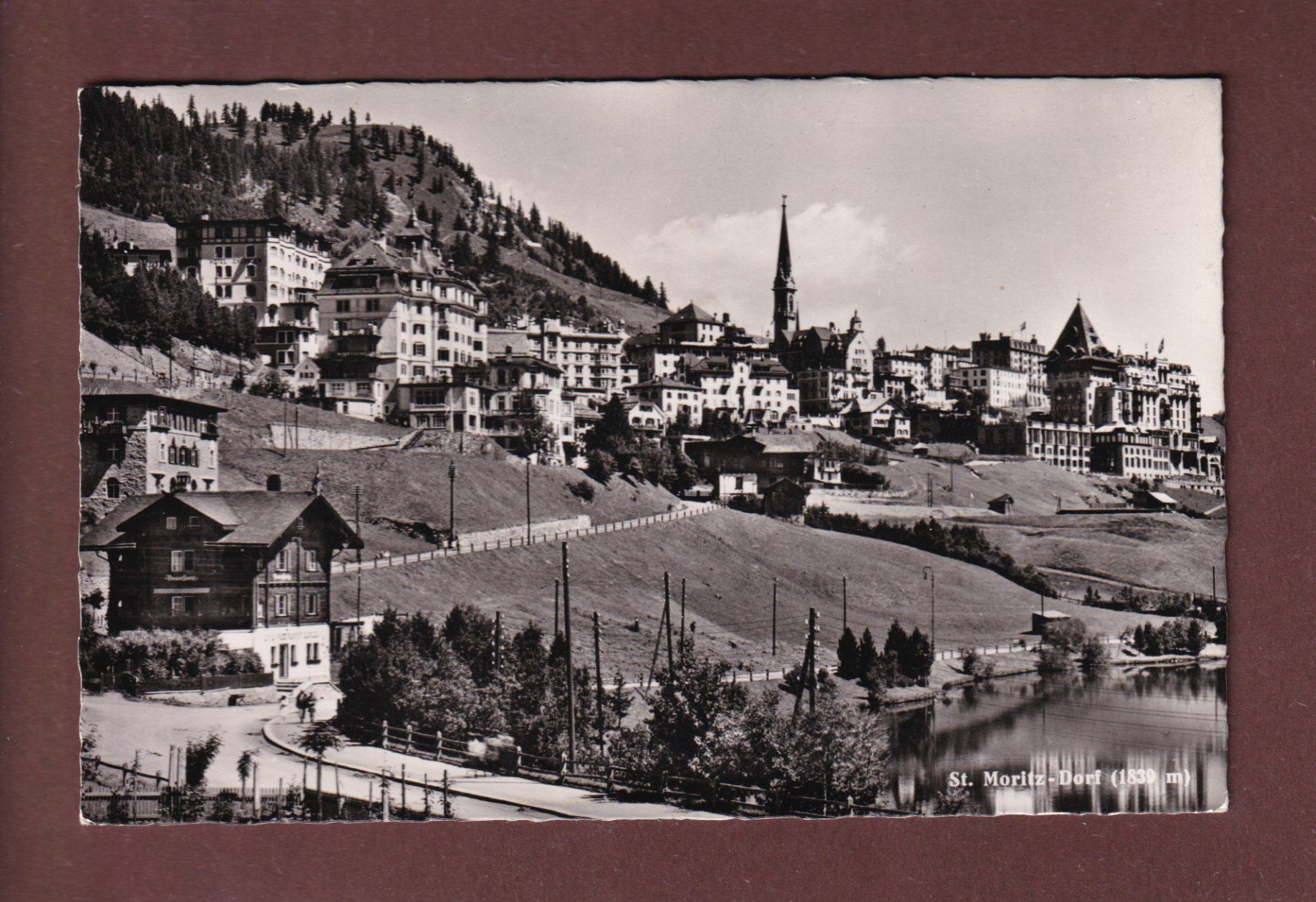 Cartes postales: ST. MORITZ-DORF - Teilansicht - 1956 – D'occasion à Pully par nicecards-shop