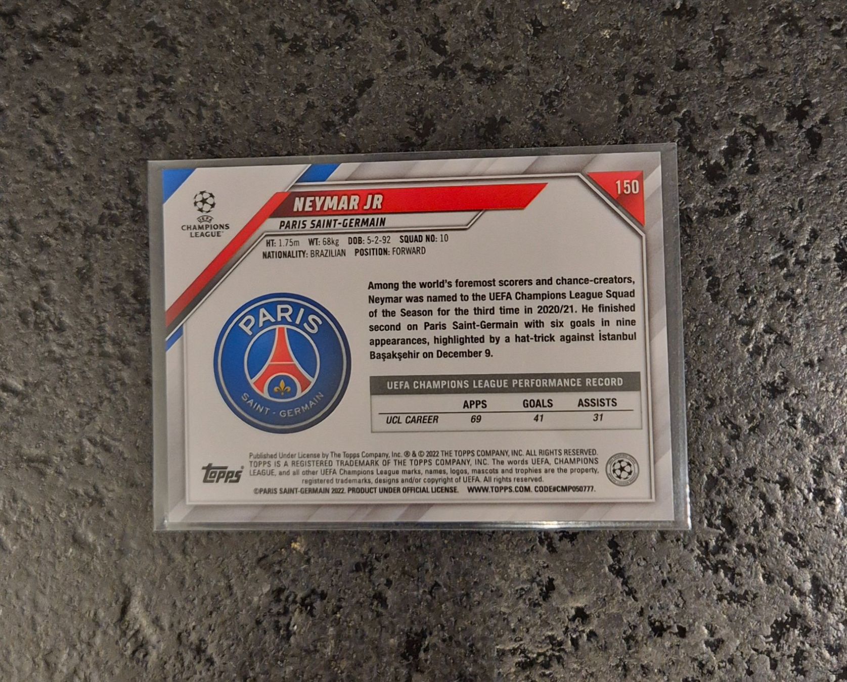 Topps Carte collezionabili: Neymar Jr. - PSG - Topps – Nuovo (secondo la descrizione) da Burg AG venduto da Danoe 1