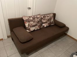 Bettsofa braun mit 2 Kissen