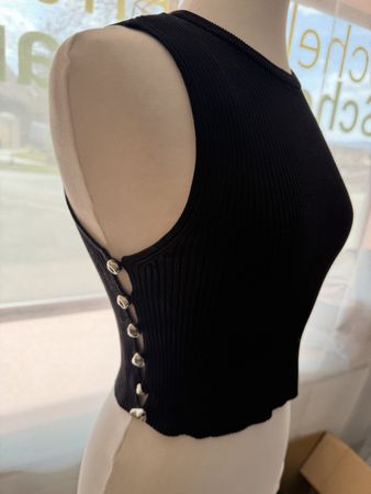 Zara Top Schwarz Gr. M mit Knöpfen Sommer Must-have!