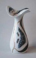 Vase "Lotus" blau/schwarz/gold (Nr. 8)