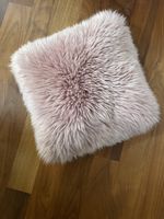 Kissen Lammfellimitat Rosé 35x35 cm neuwertig