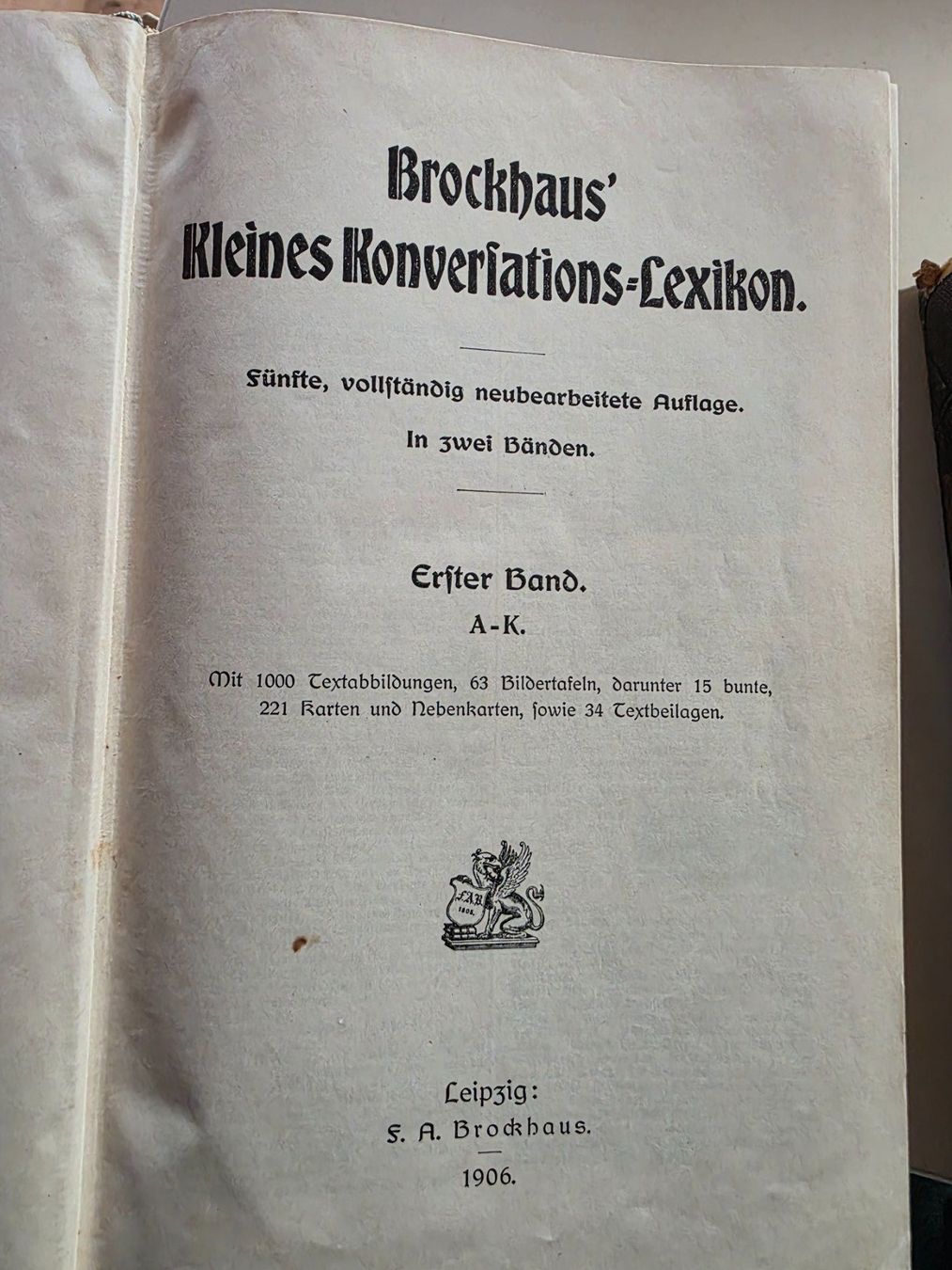 Libri: Brockhaus kleines Konversations Lexikon 1906 – Usato da Walterswil BE venduto da Lonitti 2
