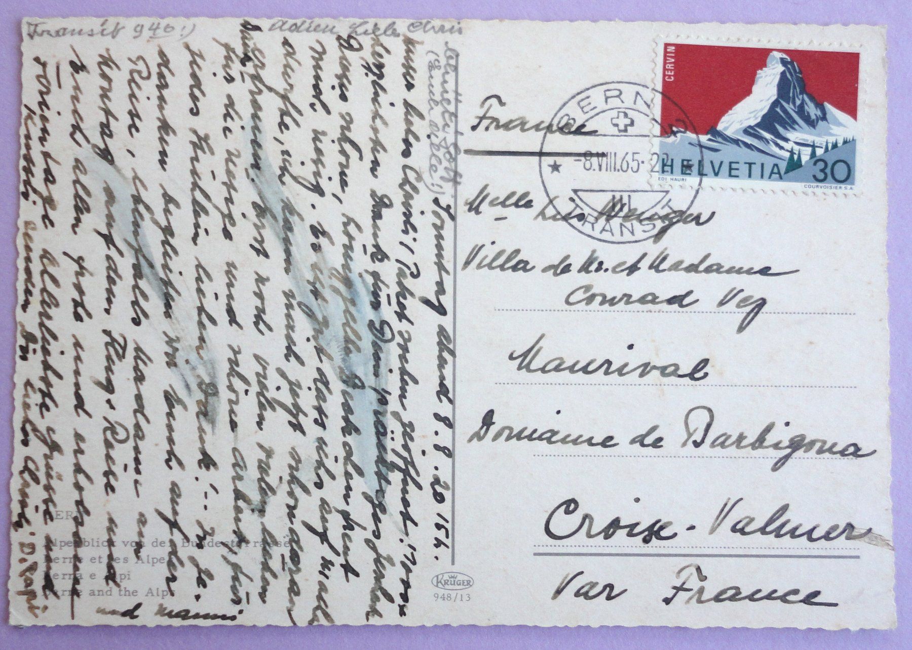 Cartoline postali: Bern, Alpenblick von der Bundesterrasse – Difettoso da Fétigny venduto da Billy2miny 1