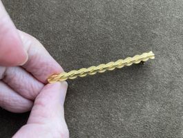 Elegante Vintage Brosche, vergoldet, ca. 6 cm