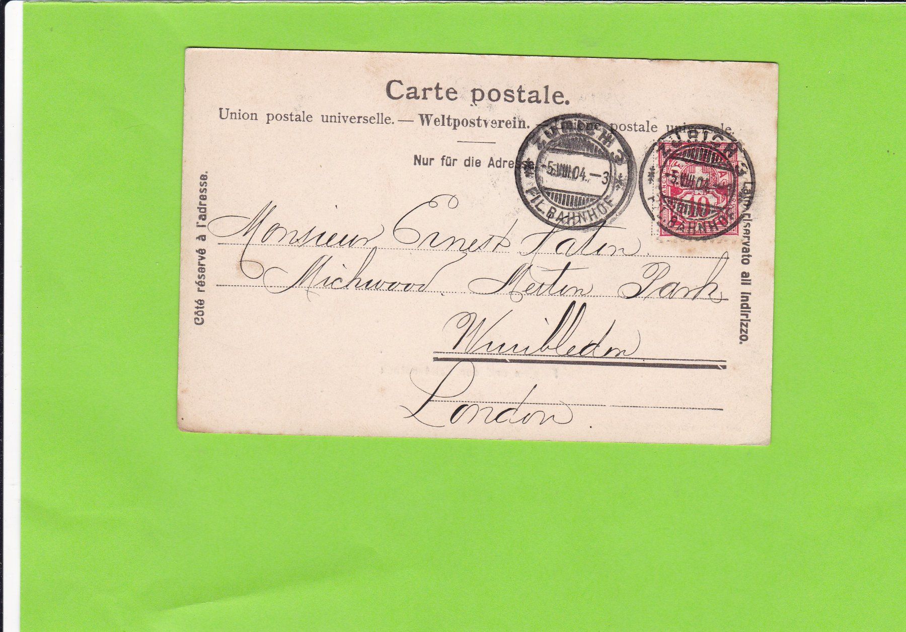 Cartoline postali: Flüelen-1904 gelaufen – Usato da St. Peterzell venduto da neckertal 1