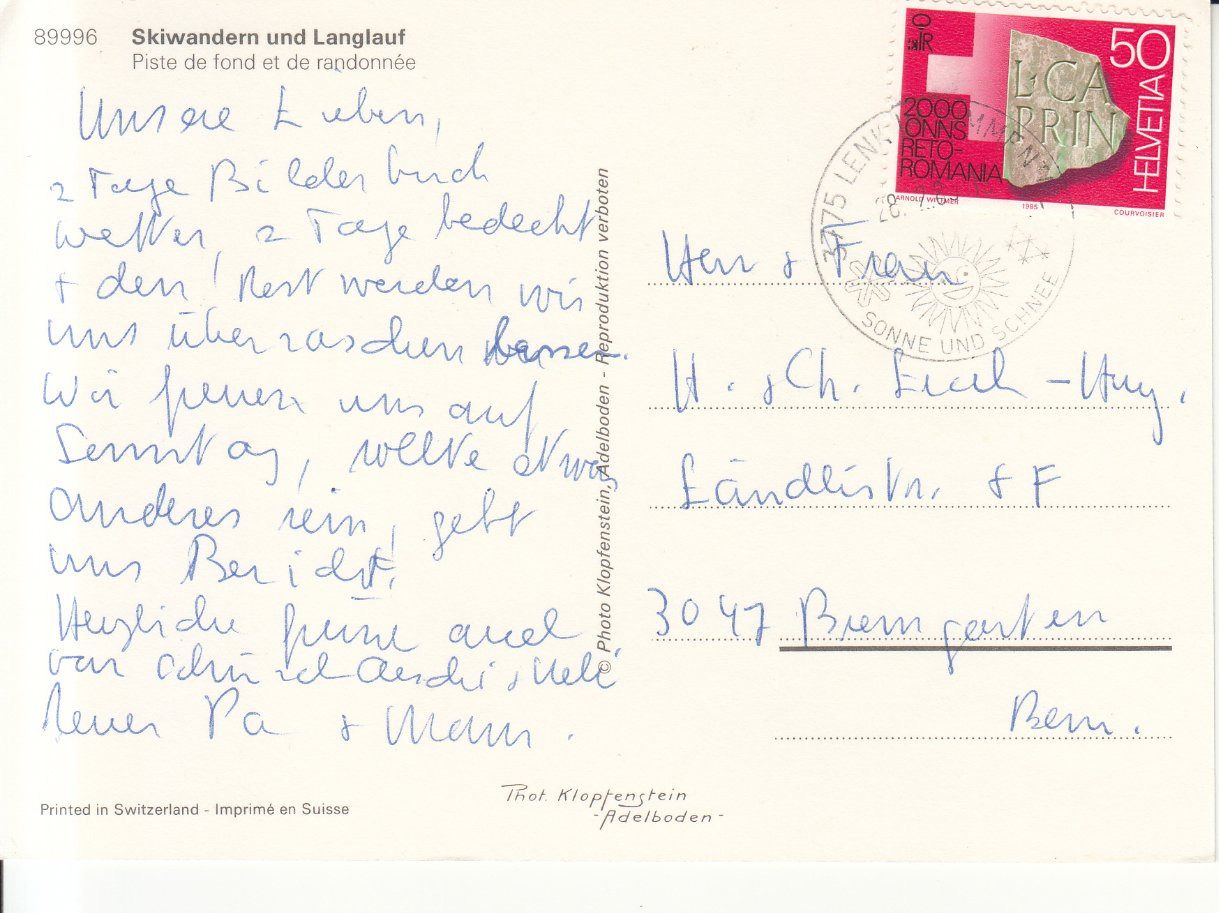 Cartes postales: Skiwandern 1985 – D'occasion à Bürglen TG par StampGraf 1