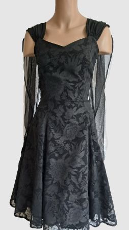 Vintage Cocktailkleid Abendkleid mit ChiffonFeenÄrmel Gr. M