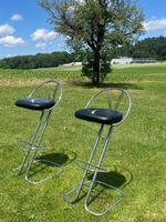 2 Barhocker Verchromt mit Kunslederbezug