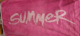 Grosses Frottee Badetuch "SUMMER" 100% Baumwolle, Pink