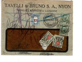taxierter Brief retour nach Nyon Durchgangsstempel Venezia