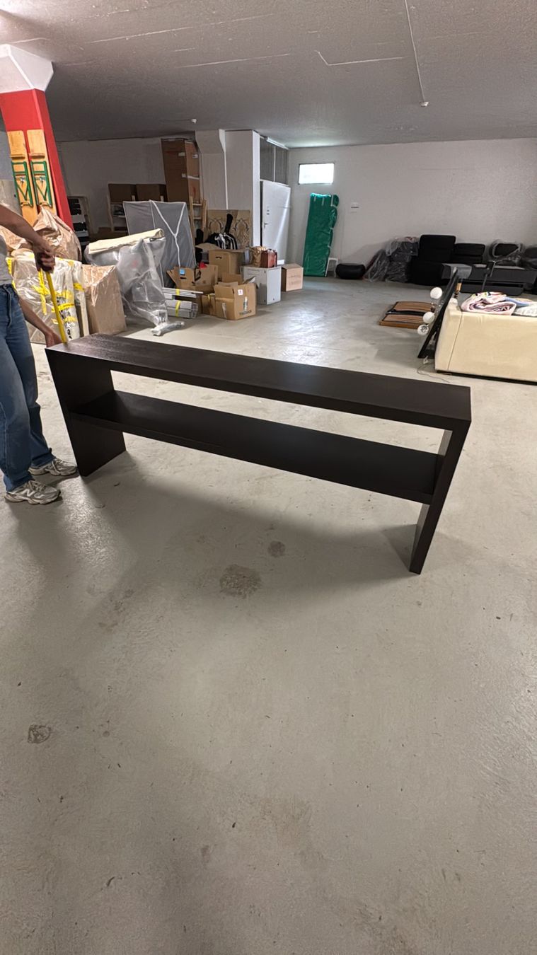 Tables: Large Dark Brown Console Table with Shelf – D'occasion à Oeschseite par -Luxury-On-Line- 5
