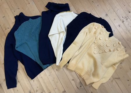 Lot 6 pulls femme S/M – 100 % laine – 3 faits main