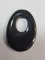 Schicker Anhänger, Hämatit , schwarz, oval, Donut-Form