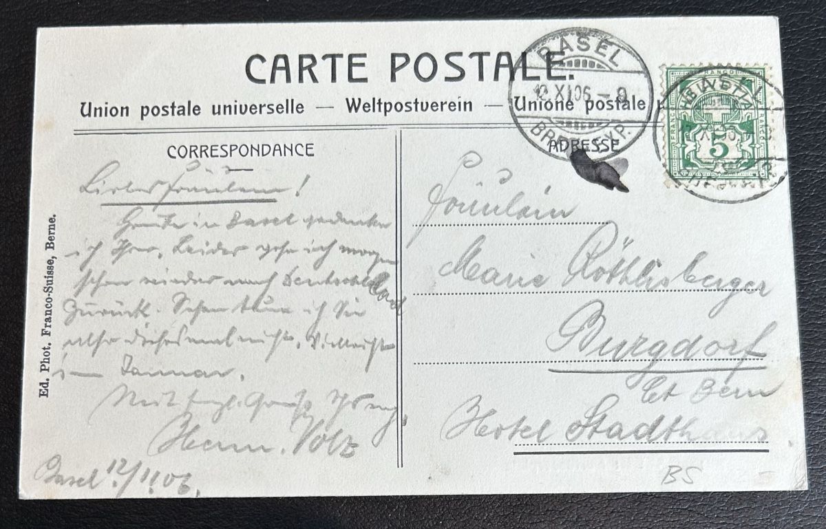 Ansichtskarten: Basel Barfüsserplatz 1906 – Gebraucht aus Horw von Tellbub 1
