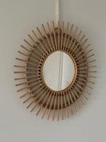 Trendiger Wandspiegel, Rattan Spiegel, Durchmesser 40 cm