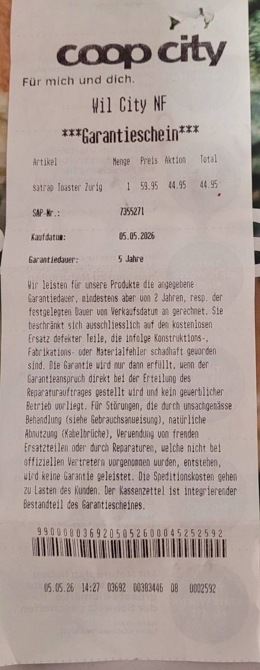 Küchengeräte: Satrap Zurigo Quattro Toaster – Neu und originalverpackt aus Bischofszell von -fr-5 4