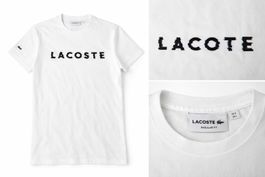 Lacoste T-Shirt Weiss mit Statement-Logo - Large