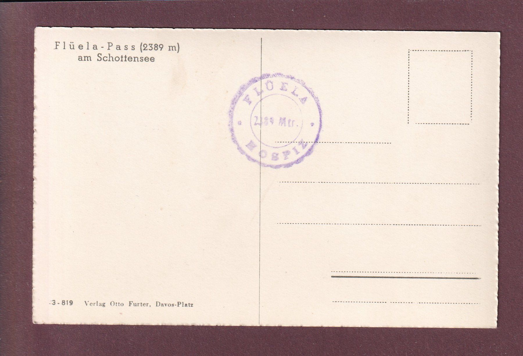 Cartoline postali: FLÜELA-PASS - Schottensee - Fischer – Usato da Pully venduto da nicecards 1